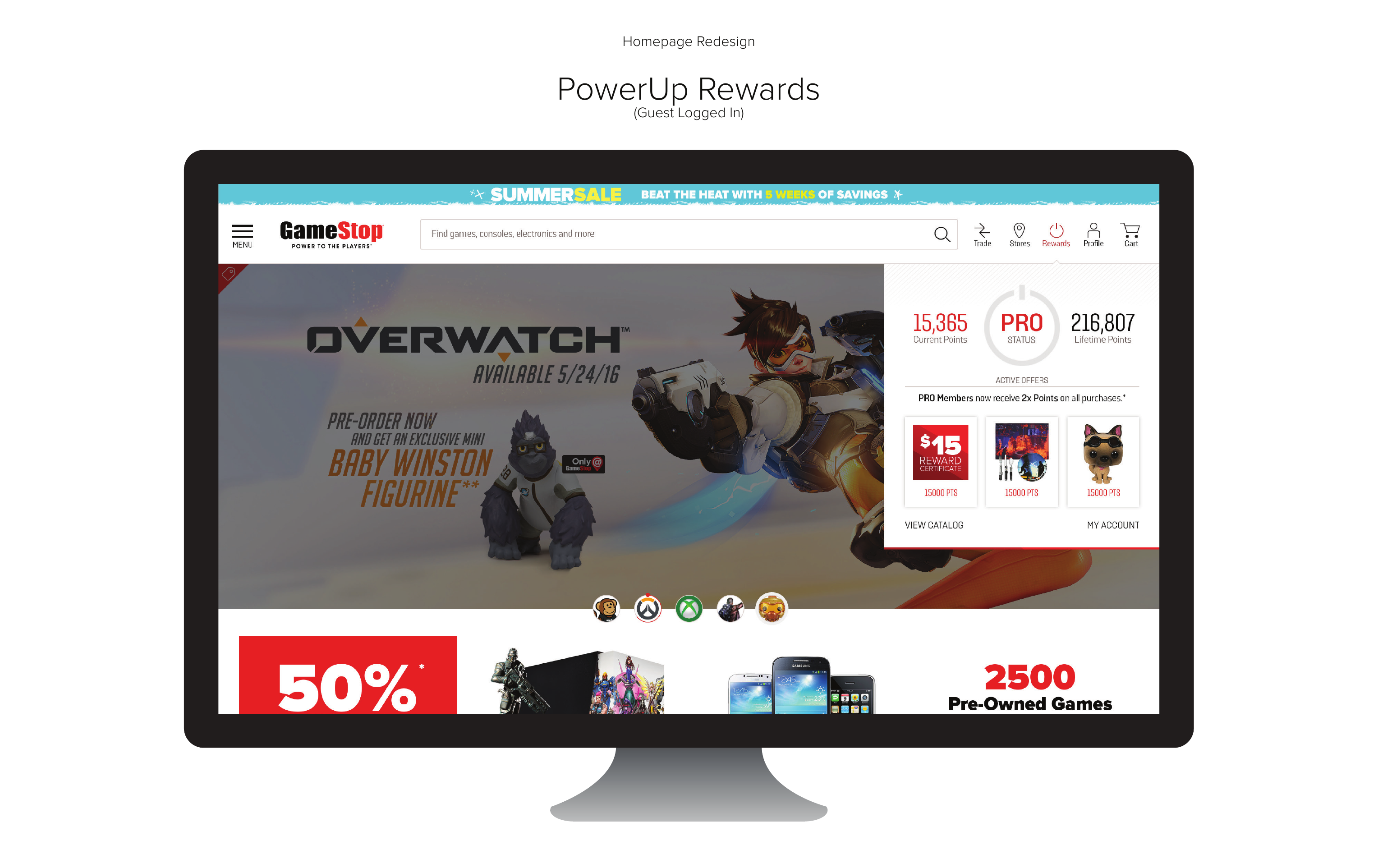 GameStop PowerUp Rewards redesign